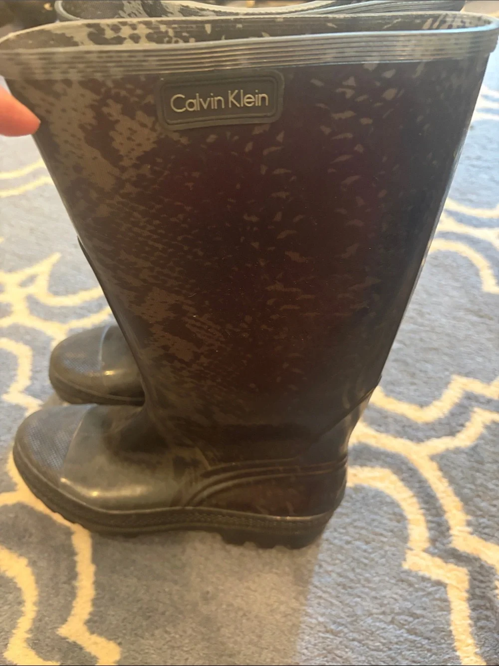 Calvin Klein Black Tall Rain Boots